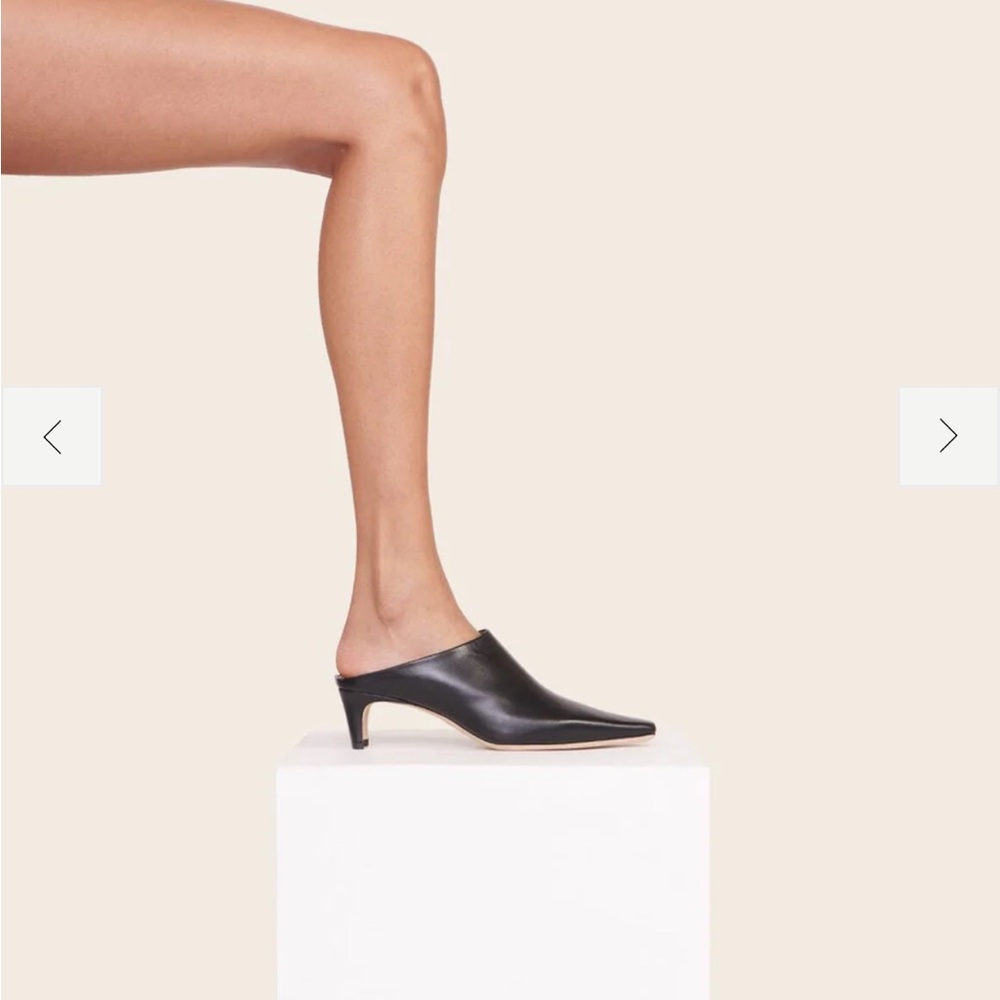 NWOB Staud BLACK LEATHER WALLY MULE.Size 38 - Picture 5 of 10